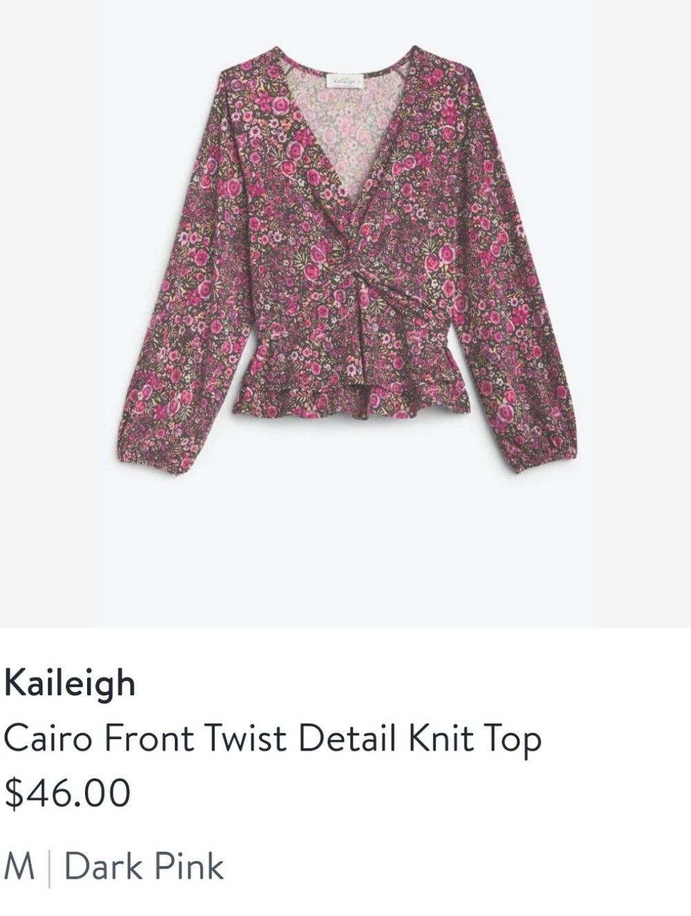 Kaileigh Floral Blouse in Pink and Green